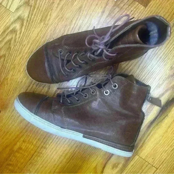 Stuart Weitzman Brown Leather Combat Ankle Chelsea Boot Size 7M - Picture 10 of 10